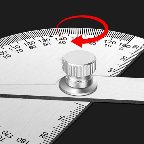 Adjustable Stainless Steel Angle Protractor Two Arms 2in1 Measuring Tool 30cm - Picture 5 of 8