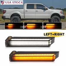 2x Sequential For Ford F-150 Expedition LED Side Under Mirror Turn Signal Lights