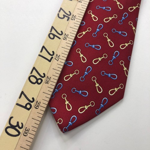 Brooks Brothers 346 Pure Silk Neck Tie Goldlink All Over Print Chain 59" - Picture 4 of 7