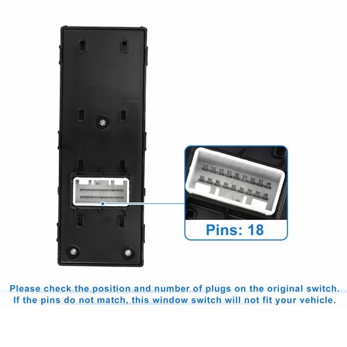 Left Front Master Power Window Control Switch For Kia Sportage 2017-2021 - Picture 4 of 9