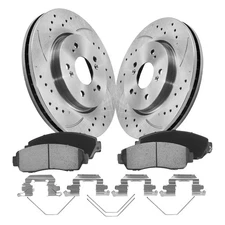 Front Disc Brake Rotors & Ceramic Brake Pads For 2007 - 2016 Honda CR-V 296mm