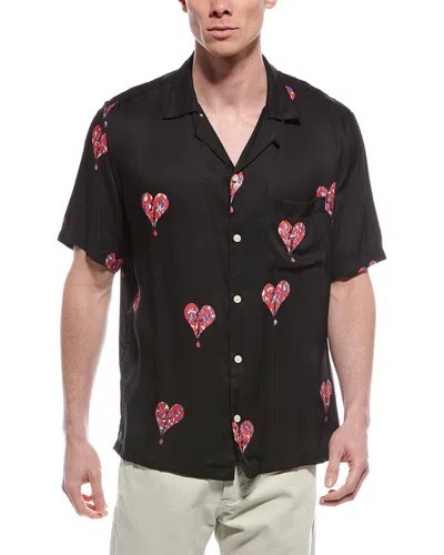 Neu Herren ALLSAINTS Schwarz Ikuma Breakup Kurzarm Hemd Größe XL  - Bild 1 von 5