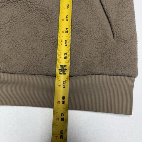 Alo Fleece Sweatshirt Jacket Medium 22.5x26.5 Brown Micro Sherpa Yoga - Picture 18 of 18