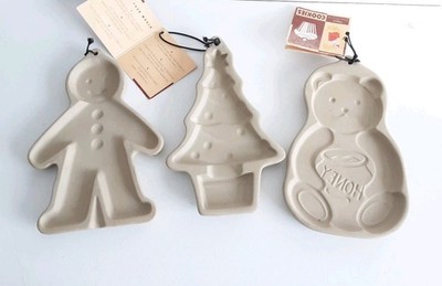 St Michael 3 Keks Plätzchenformen Keramik Lebkuchenmann Weihnachtsbaum Bär NEU
