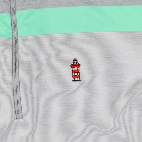 Camisa de golf FootJoy sin mangas para mujer pequeña elástica gris verde a rayas top 1/4 cremallera - Imagen 4 de 13