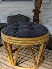VTG Bentwood Cane Rattan Wicker Foot Stool Ottoman MCM Modern Boho ESTATE
