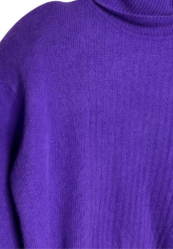VTG Carson Pirie Scott Lambswool Blend TurtleNeck Sweater Women Size L Purple - Picture 3 of 8