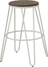 Fink Contemporary Bar Stool, White