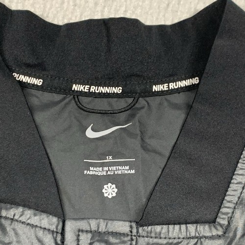 Nike Swoosh Run Women's 1X Running Jacket Black Long Sleeve Plus Size Snap - Picture 3 of 14