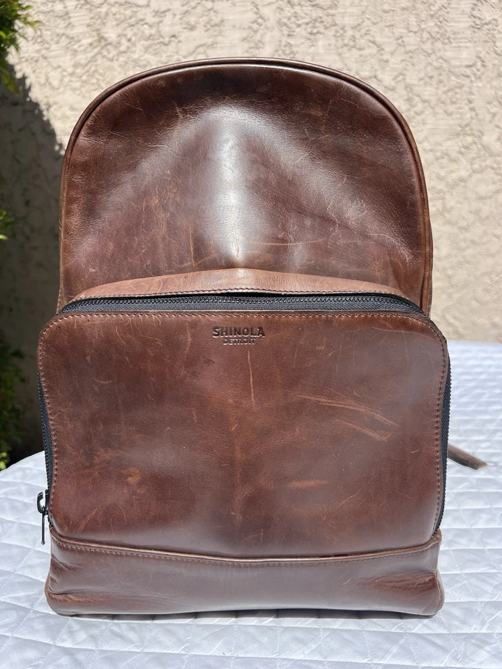 Mochila Shinola Fulton Navigator Marrón Cuero Envejecido Caballero’s Day Pack Foto 2 de 4