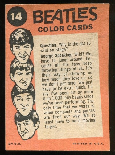 1964 Topps The Beatles (Color) #14 John Lennon - George Speaking - Picture 2 of 2