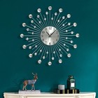 Large Wall Clock for Living Room Decor Non-Ticking Quiet Metal Quartz Clocks ...