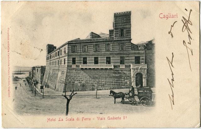 1902 Cagliari Hotel La Scala di Ferro V. Umberto I carrozza Ambulante FP B/N VG Wybuchowe kupowanie, bardzo popularne