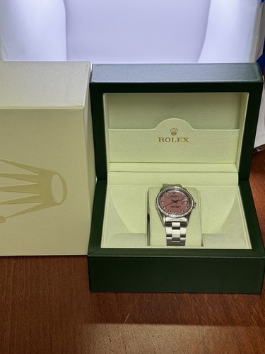 1996 Rolex Date Pink Mother of Pearl Diamond Dial and Diamond Bezel 15200 - Picture 5 of 5