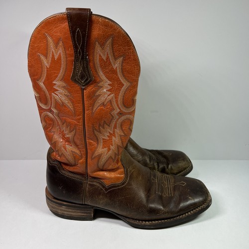 Ariat Western Mens Boots Tombstone Sunny Side Distressed Orange 10014023 SZ 12 D - Picture 4 of 14
