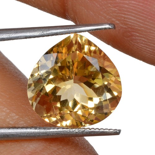 Piedra preciosa certificada impecable corte pera citrino amarillo natural VVS 4,80 quilates - Imagen 3 de 6