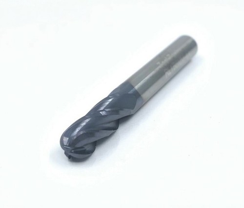 Group of 5- 6mm Carbide Endmill 4 Flute Ball Nose Regular TiAlN (CB1-Q) - Picture 3 of 5