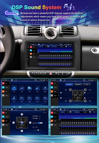 6GB+128GB CarPlay Autoradio Android 14 Für Mercedes Benz Smart Fortwo 451 RDS AM - Bild 4 von 18
