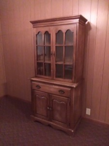 Solid Maple Wood Antique Cochrane China Cabinet Ebay