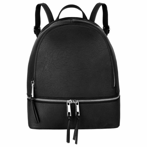 Zaino Borsa con zip eco pelle passeggio Nero Zainetto Uomo Donna Vintage  moda | eBay