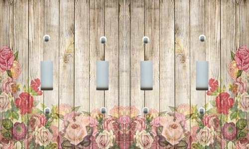VINTAGE ROMANTIC ROSES ON WOOD Light Switch Plate WALL Cover RUSTIC HOME DECOR - Picture 7 of 27