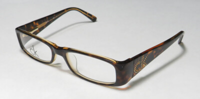 CALVIN KLEIN 5614 215 FULL RIM RECTANGLE SHAPE TORTOISE LOGO