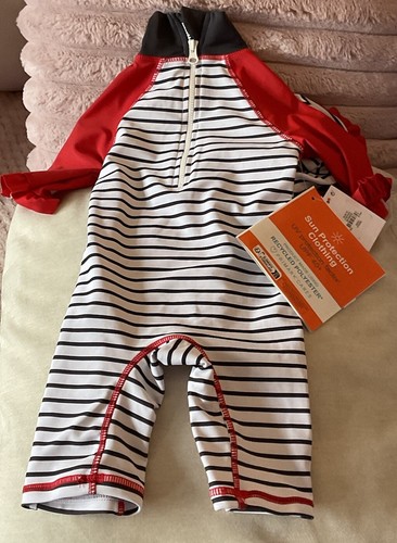 Disney Minnie Mouse Girl Swimsuit/Hat UPF 40 Sun Protection Long Sleeve 9-12 M - Picture 2 of 6