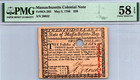 Colonial Note 1780 $20 Massachusetts Fr. Ma-285 Pmg High Grade 58 Epq
