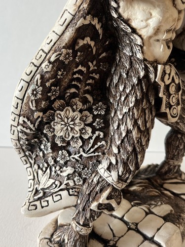 Statua guerriero azteco - decorazione messicana preispanica - guerriero aquila - resina 12" - Foto 3 di 13