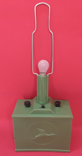Vintage Ray-O-Vac Portable Camping Light Lamp Lantern Green Goose White Shade - Picture 6 of 9