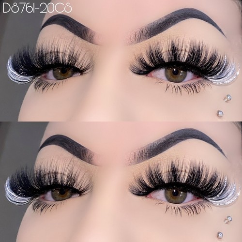 2pc 20mm 3D Colored Lashes Glitter Mink False Eyelashes Fluffy 5D Extension Lash - Picture 13 of 131