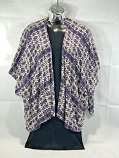 Brandy Melville black ribbed cotton mini and purple floral kimono one sz