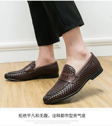 38-46 British Style Mens Slip On Loafers Casual Business Flat Shoes Faux Leather - Picture 12 of 15
