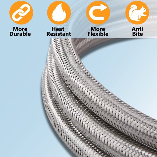 2 Pack 15 Inch Propane Hose with Gauge QCC1/ Type1 1/4 Inch Inverted Male Flare - Picture 4 of 8