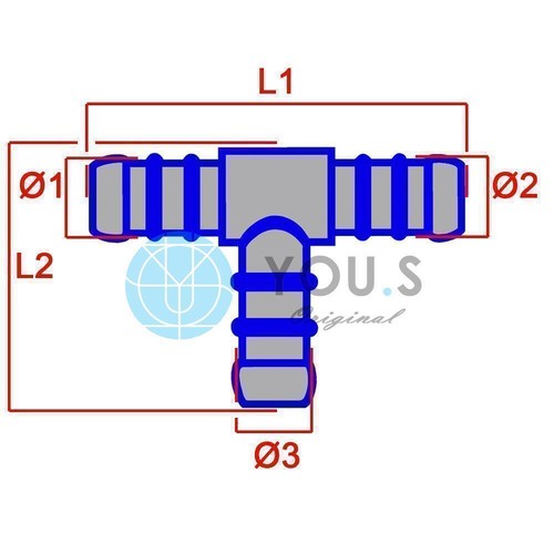 3 X You.S Manifold Line Connector Rgv Ø 10/10/4 MM T-Piece Reducer - Picture 3 of 3