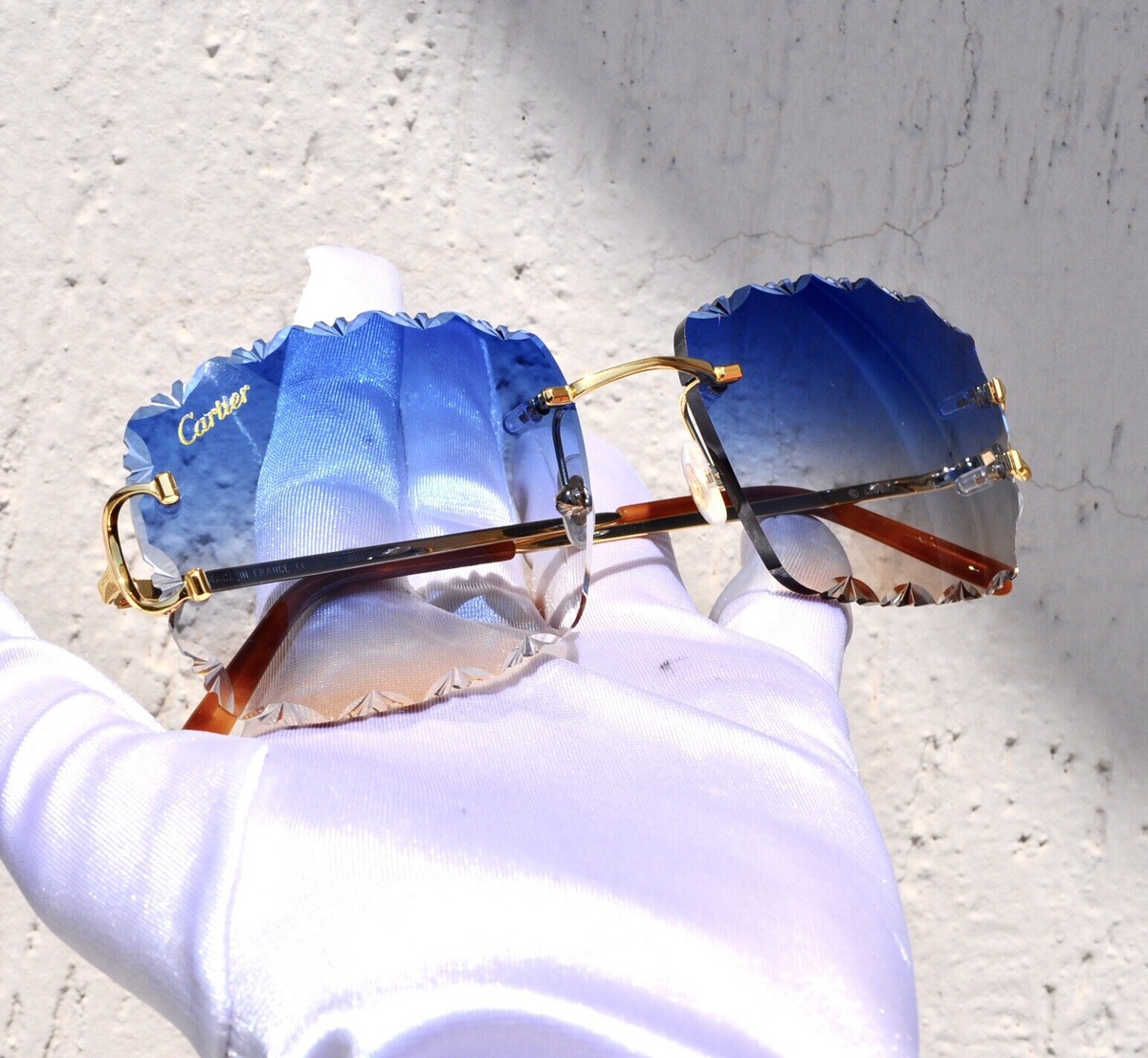 New Cartier rimless sunglasses fred glasses Diamond Cut