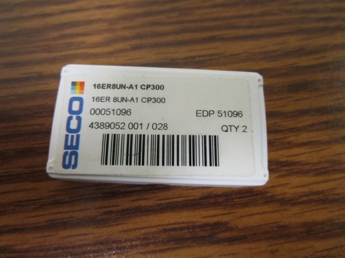 SECO New Carbide Insert 16ER8UN-A1 CP300 Box of 2 - Picture 2 of 2