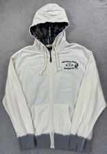 Walt Disney World Stitched Logo Full Zip Hoodie Jacket Men's Large White