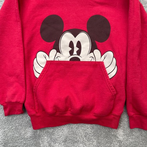 Mickey Mouse Hoodie Boys Large Red Disneyland Disney World Graphic Pullover - Picture 2 of 7