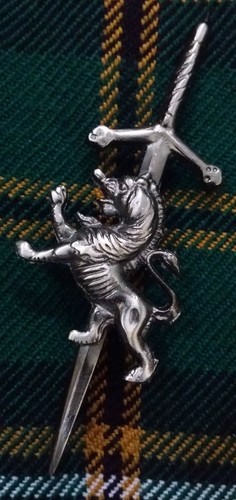 Schottische Kilt Anstecknadel Löwe zügellos Silber Antik Finish 3"/Highland Pin Brosche - Bild 1 von 3