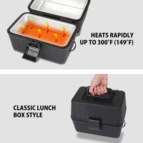 Black 12V Electric Lunch Box Food heater Warmer for Travel Car Food container - Picture 6 of 8
