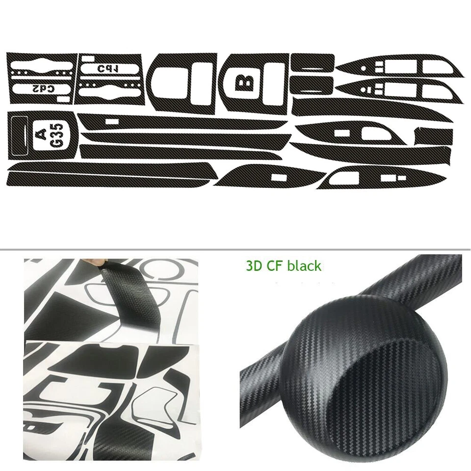 For Infiniti G35 2007-2008 3D Carbon Fiber Pattern Interior DIY Trim Decals Foto 3 de 4