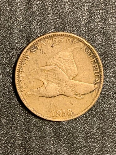 1858  Philadelphia Mint Small Cent Flying Eagle  lot #1658 - Picture 1 of 4