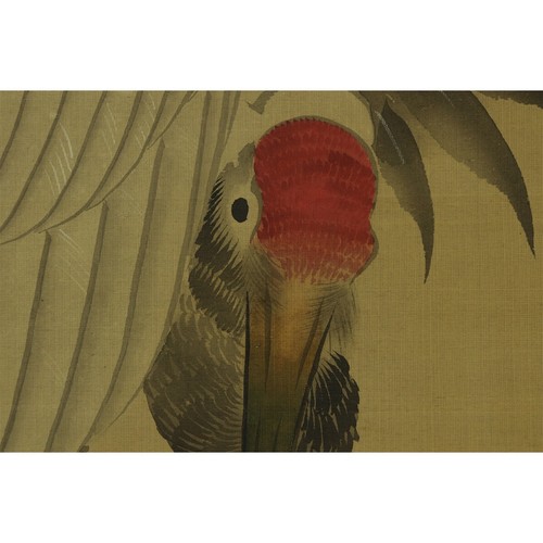 JAPANESE ART PAINTING CRANE HANGING SCROLL OLD JAPAN ANTIQUE PICTURE 175r - Picture 7 of 10