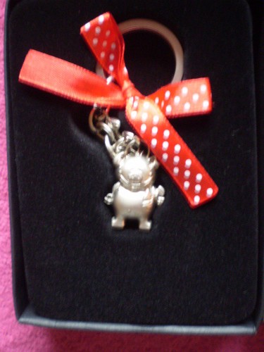 Schlüsselanhänger - SCHWEIN LUCKY - Glücksbringer Ich glaube an Dich ! Rot / Neu - Bild 1 von 2