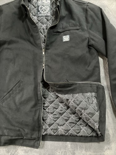 Chaqueta de franela Dixxon para hombre talla S cremallera completa acolchada forrada negra lisa - Imagen 4 de 9