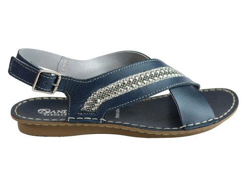 Brand New Andacco Veronique Womens Comfort Flat Leather Sandals Made In Brazil - Picture 2 of 20