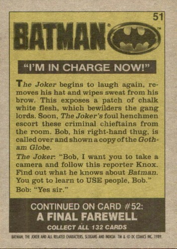 Batman Movie Series 1 Trading Card YOU PICK 1989 Topps DC Comic Michael Keaton - Picture 103 of 265