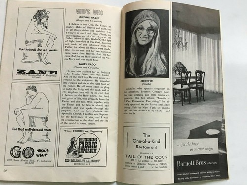 "HAIR" The 1968 American Tribal Love Rock Musical AQUARIUS THEATRE Grand Opening - Bild 12 von 12
