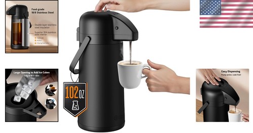 Thermos Caffè Isolato Doppio Strato - Airpot 3L con Pompa Facile Erogazione - Foto 2 di 10